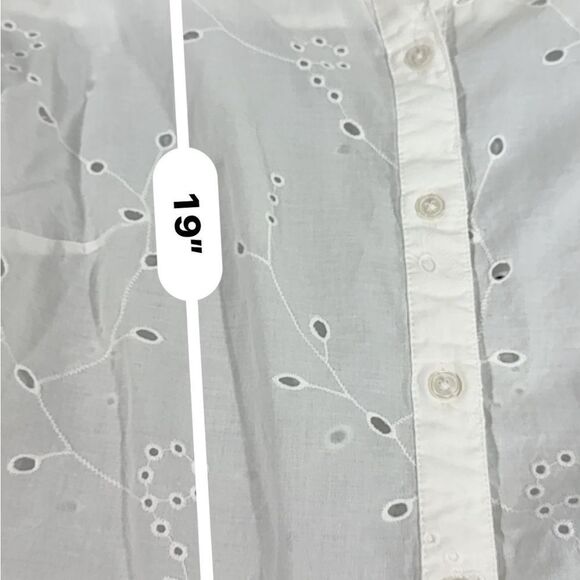 A new day 100% Cotton Eyelet Long Sleeve Button-Down Shirt - EUC - Picture 9 of 15